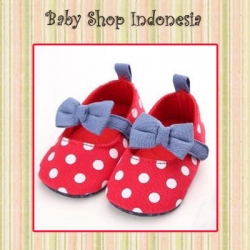 S746 Sepatu Prewalker Bayi Polkadot Red 70 copy  large